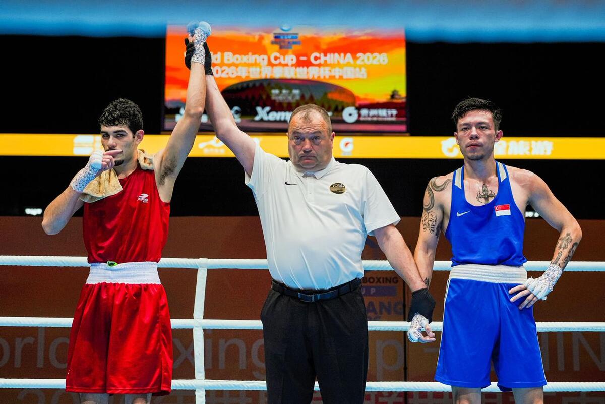 Hugo Barrón debuta con nocaut técnico y avanza en Mundial de Boxeo.| Cortesía.