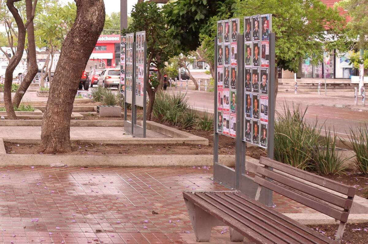 Mamparas para fichas de búsqueda de personas desaparecidas. (Usi Toledo)