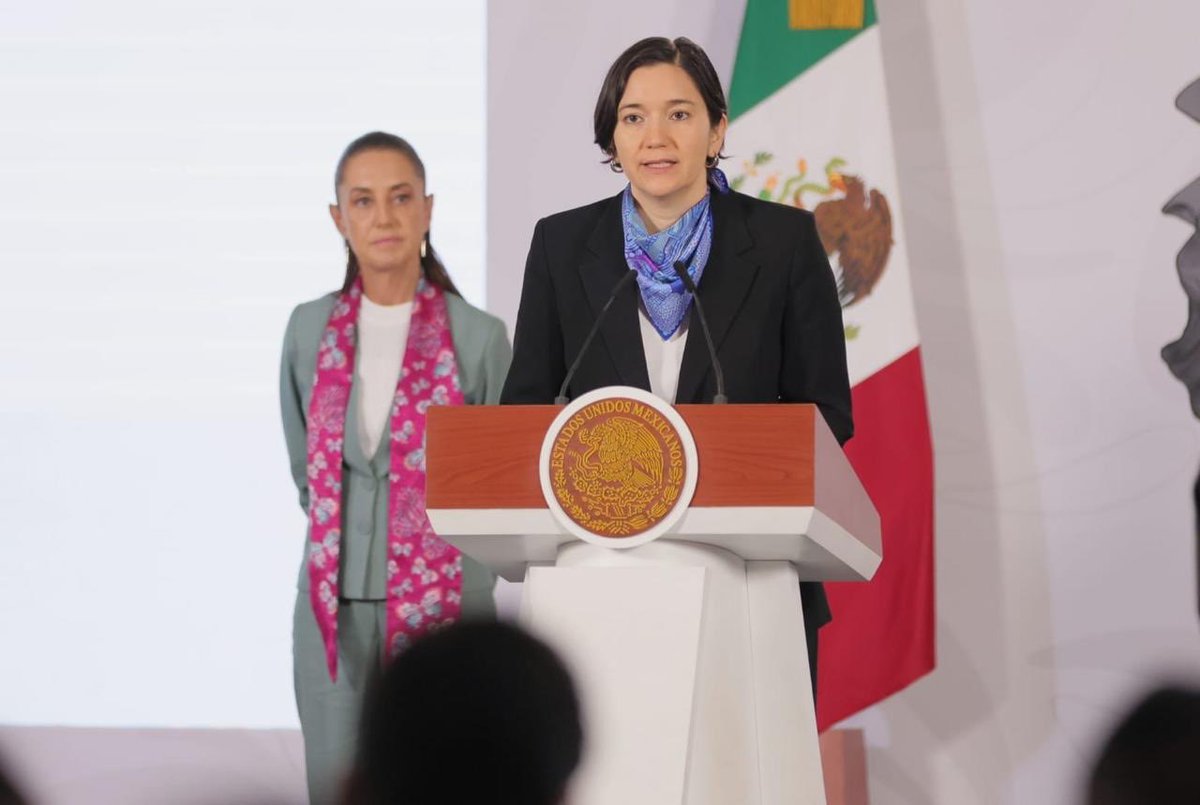 Marcela Figueroa Franco titular de la SESNSP en la conferencia matutina. | Foto: X @Maffiguer