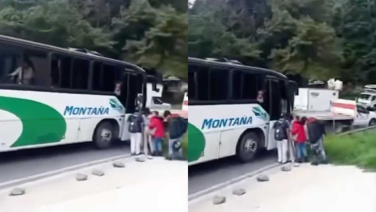 El autobús que se salvó de un accidente pertenecía a la línea de pasajeros Montaña. | Foto: RRSS