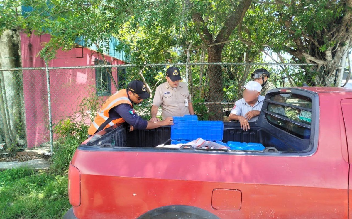 Detienen a una persona por pesca ilegal de camarón en Tampico. | Cortesía