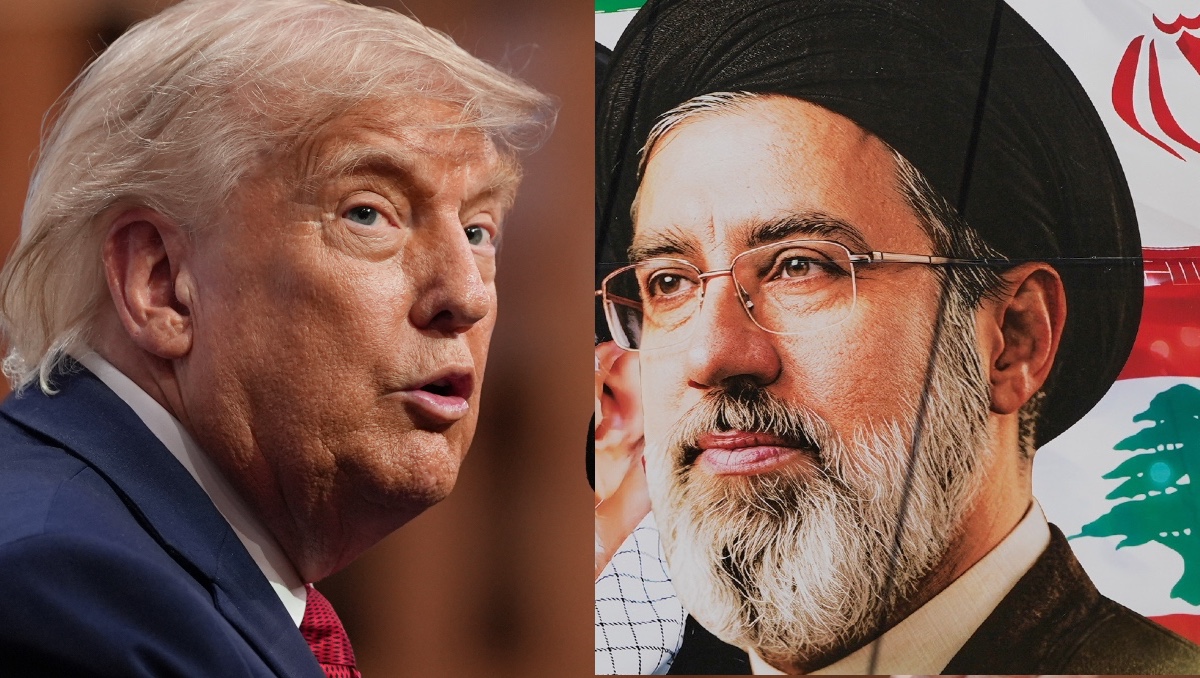 Donald Trump y Mojatba Jamenei. | AP
