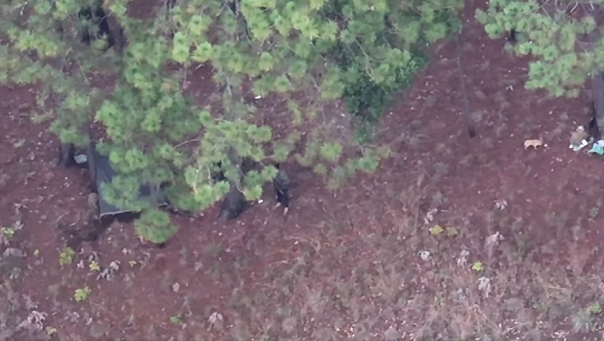 El dron captó el campamento. | Especial
