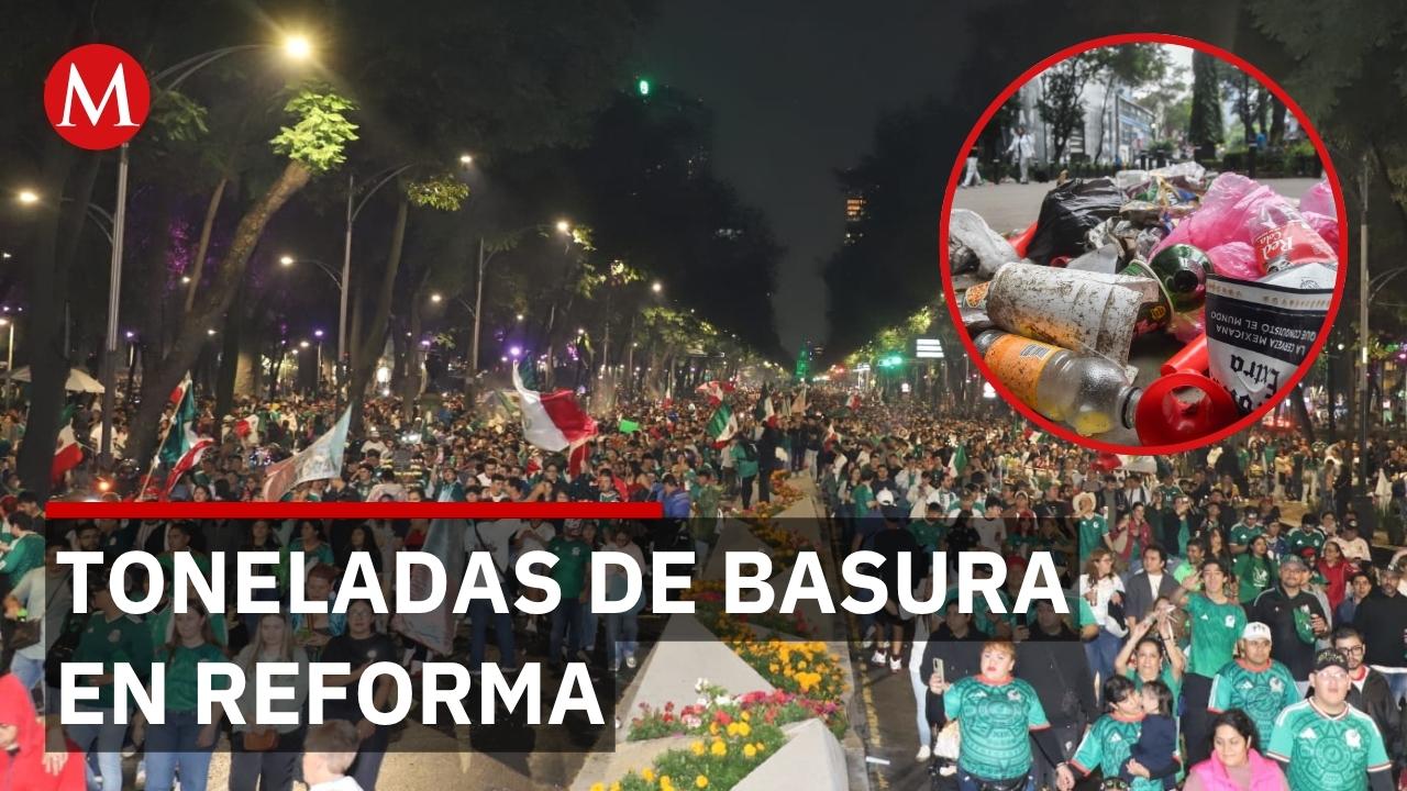 Así quedó Reforma tras los festejos por el triunfo de México ante Corea