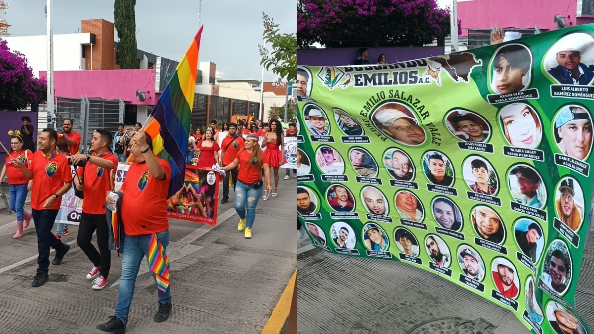 Marchan comunidad LGBTQ+ y familias de desaparecidos en Durango. | Gilberto Lastra.