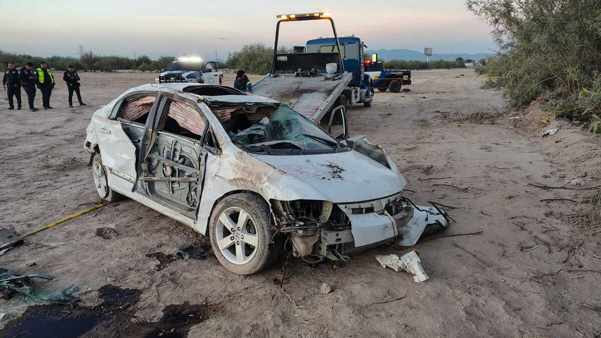 Un joven sin vida dejó una aparatosa volcadura en Matamoros | Cortesía DSPM