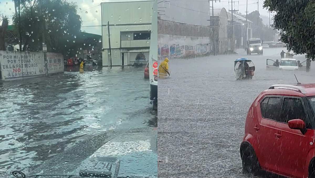 La corriente de agua pluvial arrastró un mototaxi en Los Reyes La Paz. | Foto: RRSS