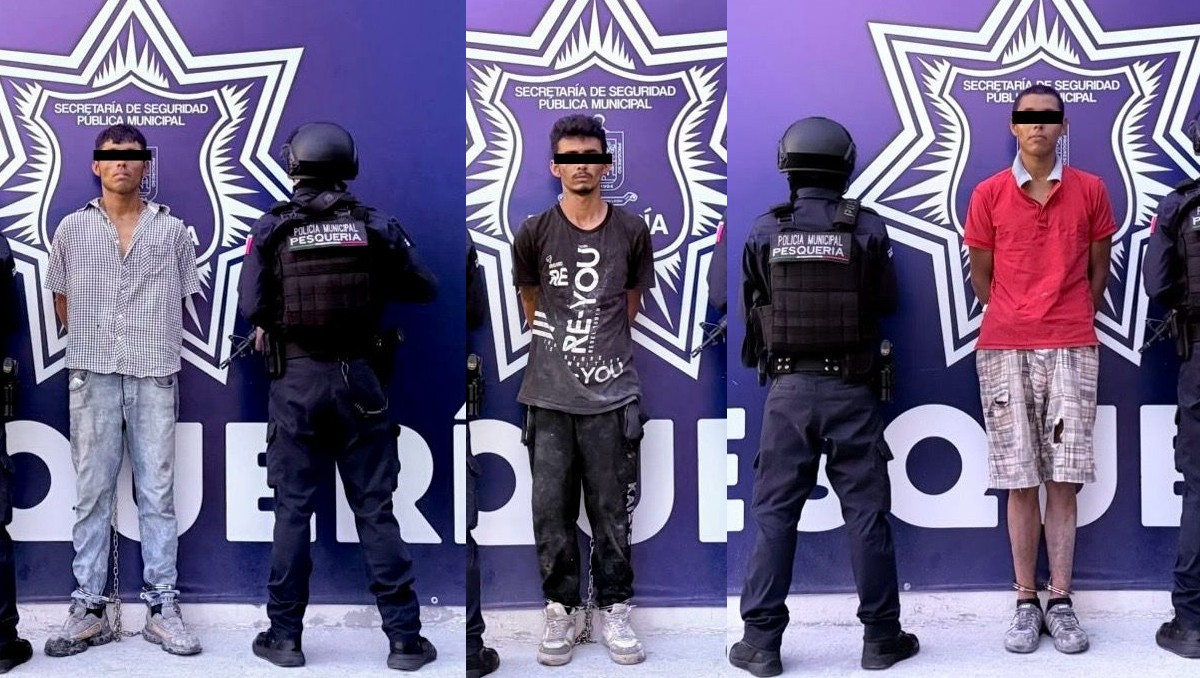 Los detenidos fueron identificados como José, de 29 años de edad; Eduardo, de 30, y Erick, de 20.