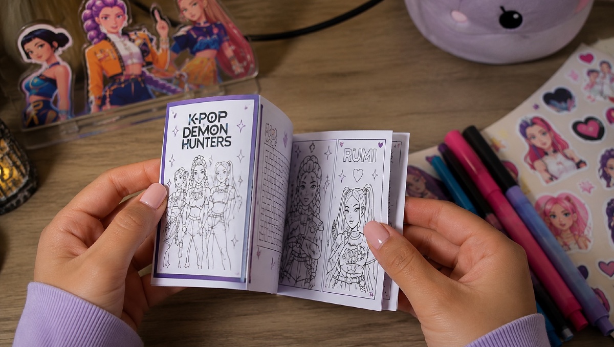 Cómo hacer un mini librito de Las Guerreras K-Pop Hunters con una hoja | IA DISCOVER