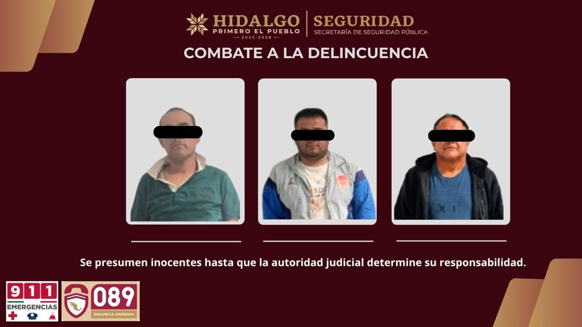 Caen tres presuntos montachoques en la México-Pachuca. (Cortesía SSPH)