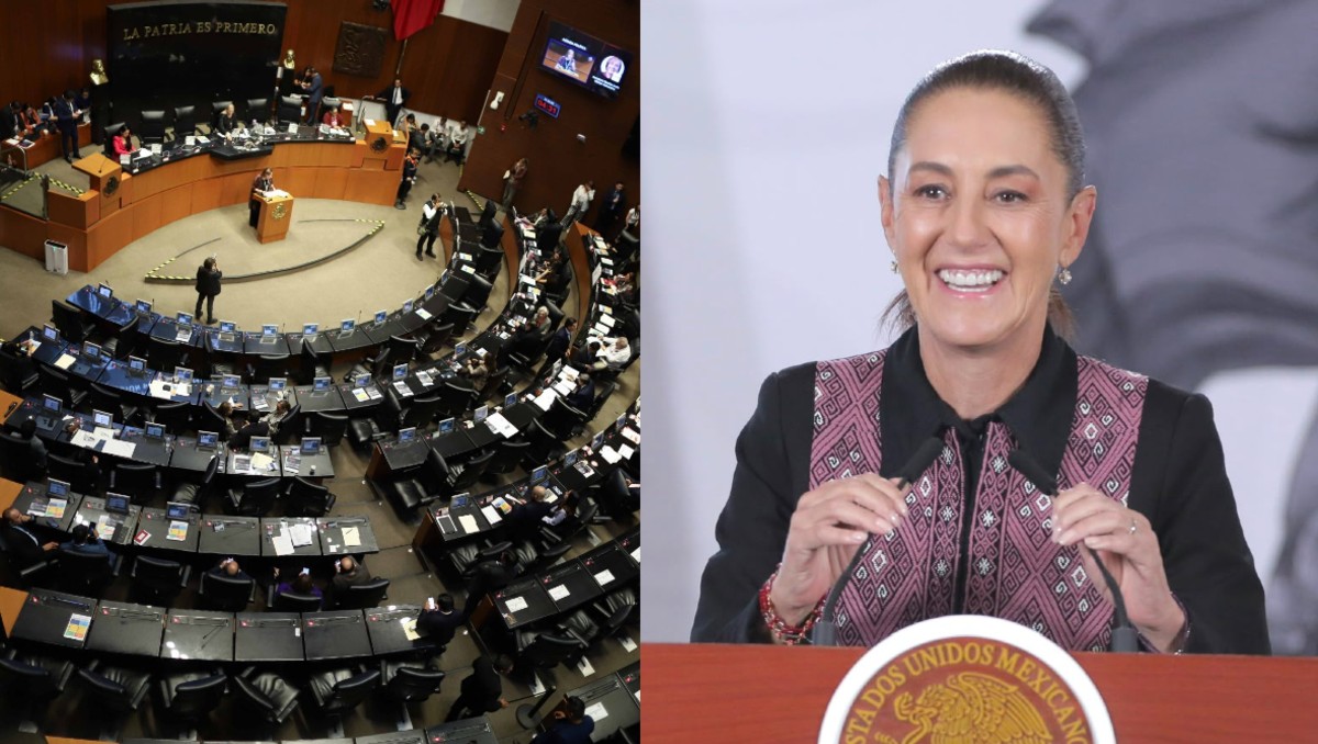 La Comisión Permanente deseó feliz cumpleaños a la Presidenta. | Fotos: Cuartoscuro y Ariel Ojeda