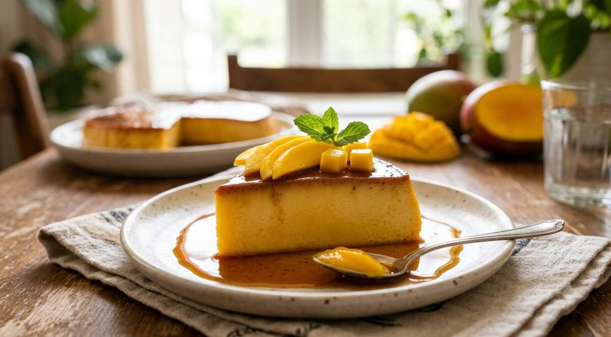 Receta para hacer flan de mango cremoso. | MILENIO IA