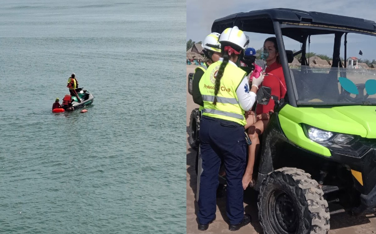 Playa Miramar registra operativo por emergencia en el mar. | Redes sociales: SSPT