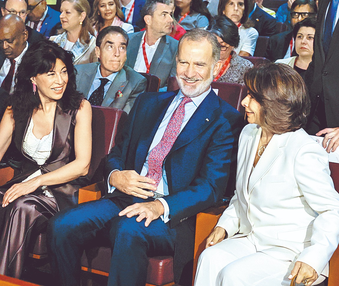El rey estuvo ayer en el diálogo anual de políticas del Club de Madrid. EFE
