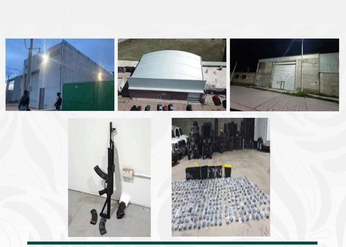 En Durango, aseguran 46 vehículos y tres inmuebles al Cártel del Pacífico. | Fotos: Gabinete de Seguridad de México.