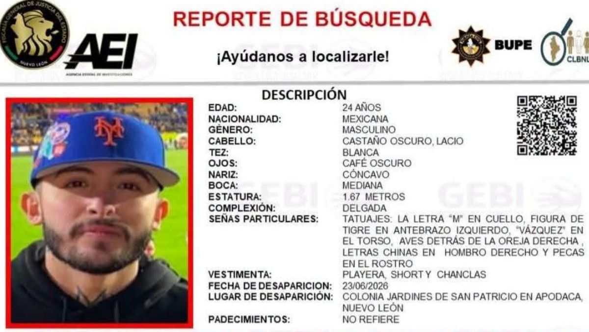Mauricio Alejandro Licón Vázquez fue visto por última vez en la colonia Fresnos del Lago. Especial