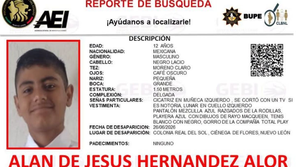 Las autoridades exhortaron a la población a compartir el reporte de búsqueda | Especial