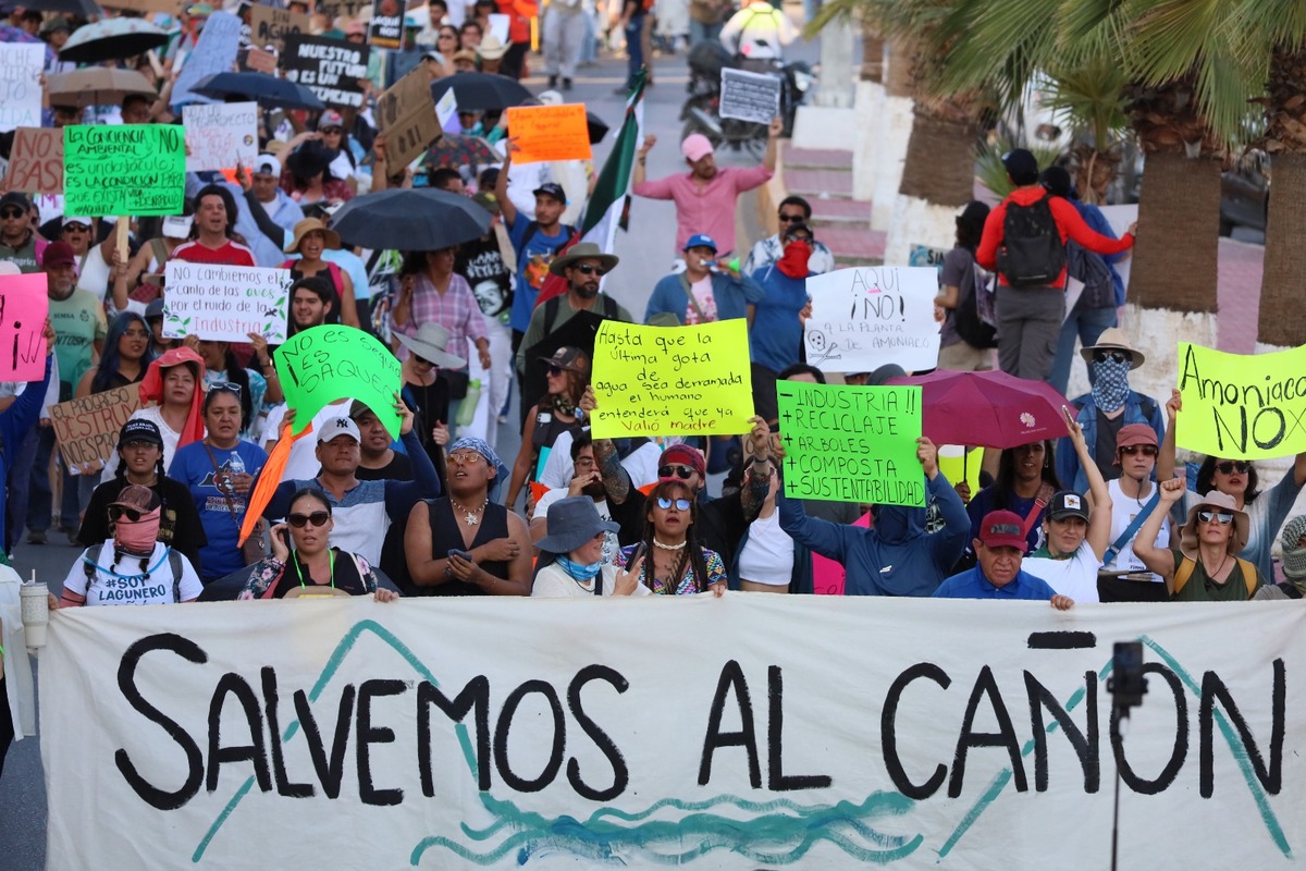 Colectivos ambientalistas y ciudadanos exigen que se detenga el proyecto de una planta de fertilizantes. | Verónica Rivera.