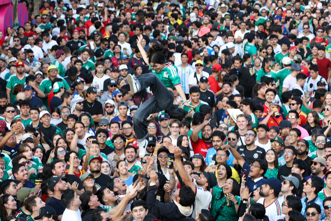 Festejos en el Fan Fest de Guadalajara. (Farid Santos)
