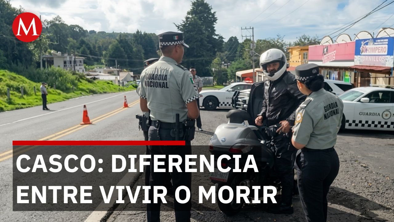 Guardia Nacional refuerza operativo "Casco Seguro" en autopista México-Cuernavaca tras accidentes
