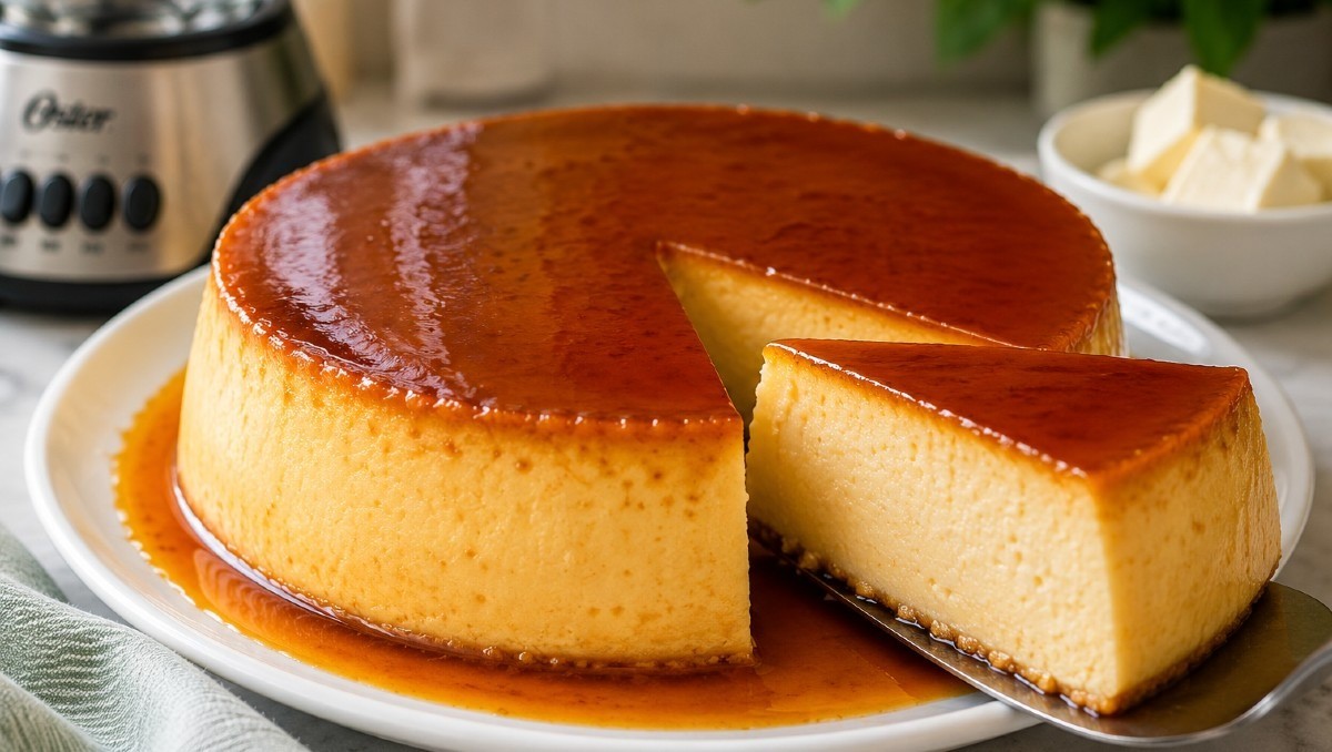 Imagen ilustrativa de flan de queso (IA)