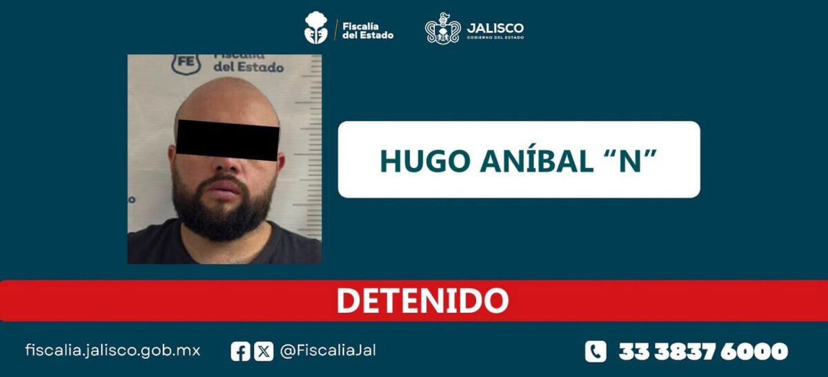 El sujeto fue identificado como Hugo Aníbal “N”, de 34 años. (Cortesía Fiscalía)