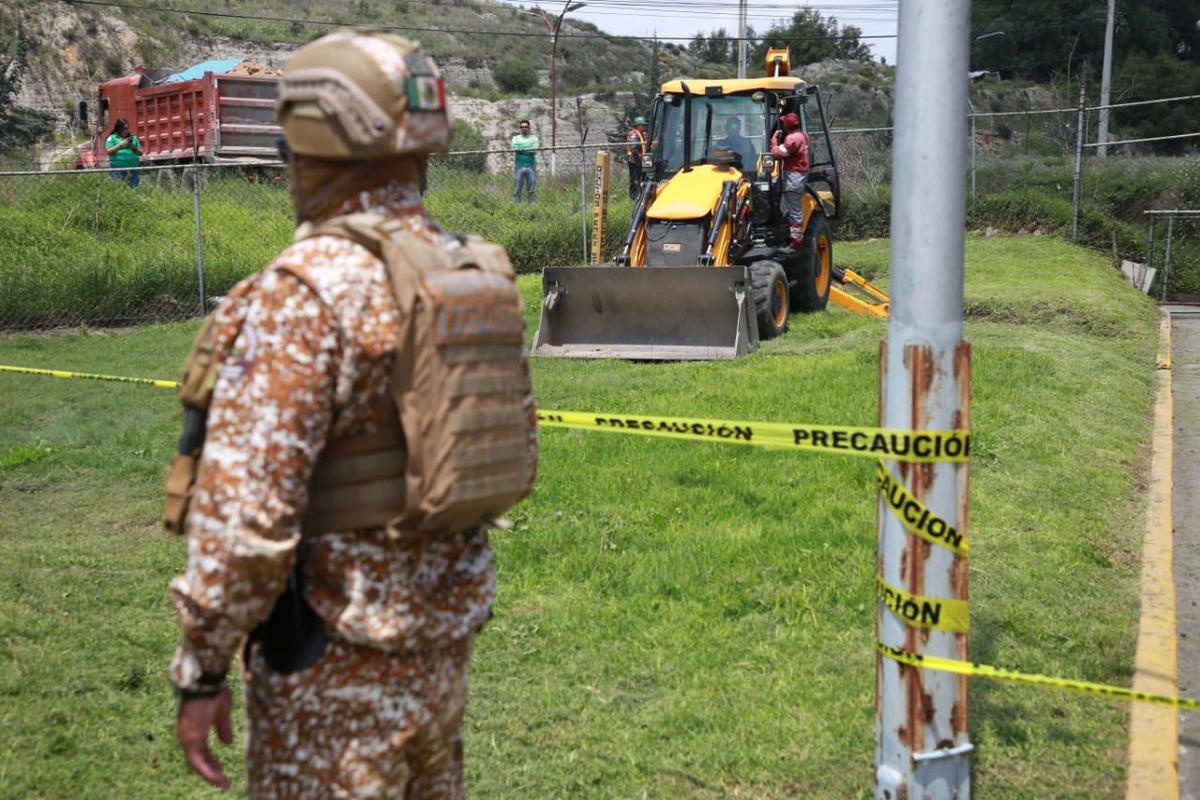 Destrucción de túneles huachicoleros en Hidalgo. (Jorge Sánchez)
