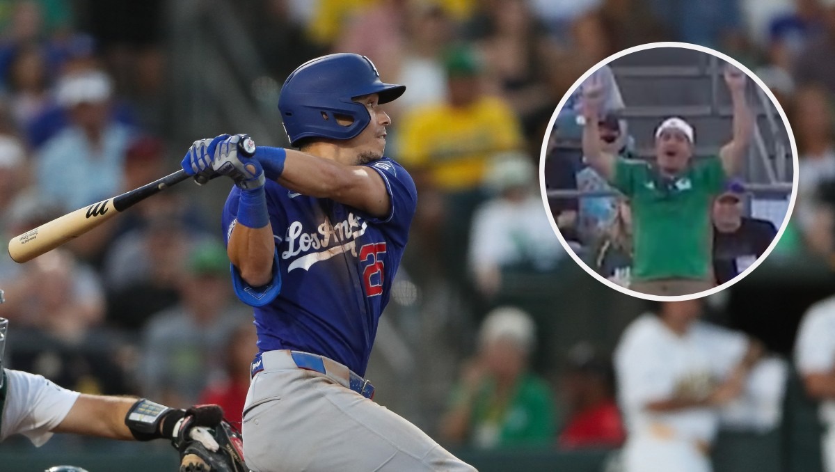 Aficionado festeja gol de México durante juego de los Dodgers en la MLB (Reuters / Especial)