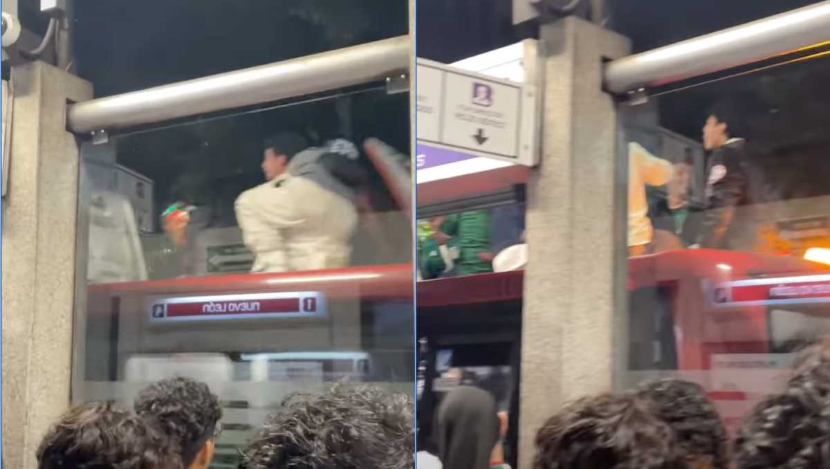 Mientras el Metrobús estaba saturado, algunas personas aprovecharon parar subir al techo. | Foto: RRSS (beaufoy.14)