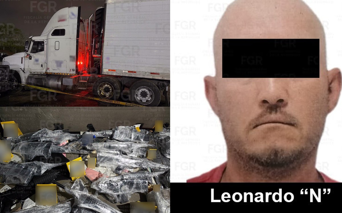 En operativo federal, aseguran cargamento de armas en Tamaulipas y vinculan a proceso a implicado. | Cortesía: FGR