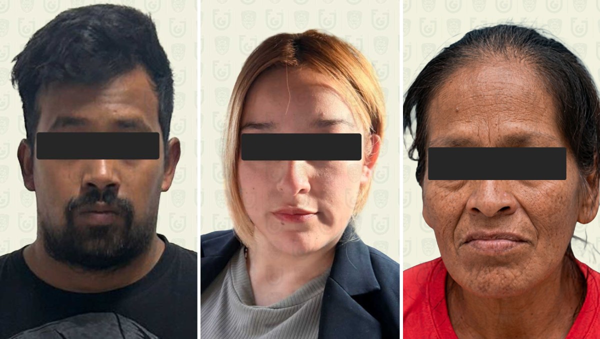 Tres personas han sido detenidas por la extorsión, a nombre del CJNG, a una adulta mayor. | Foto: Fiscalía de CdMx