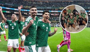 Selección Mexicana celebra pase a Octavos de Final al estilo vikingo y con máscaras de Haaland.