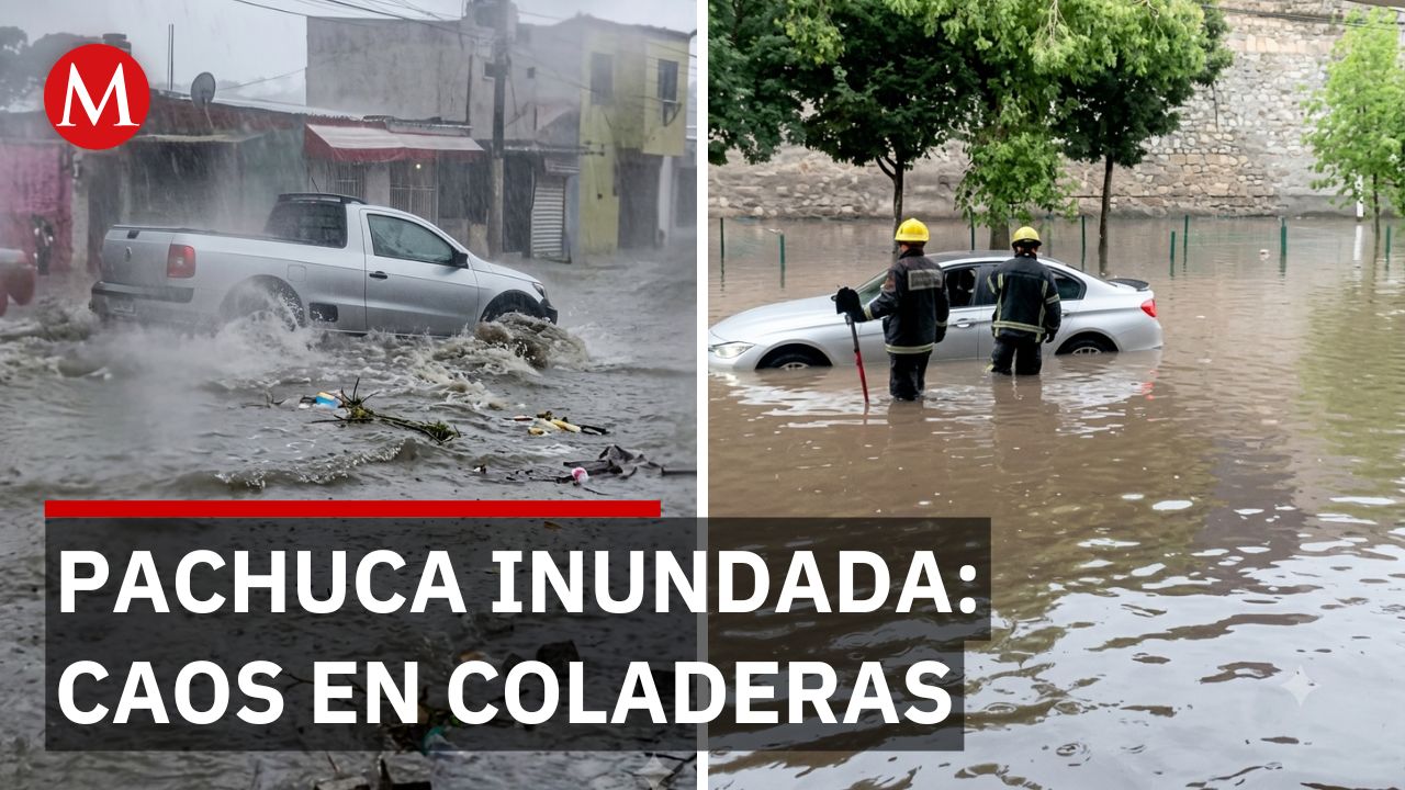 Sistema de drenaje colapsa en Pachuca y expulsa agua por coladeras en zona metropolitana