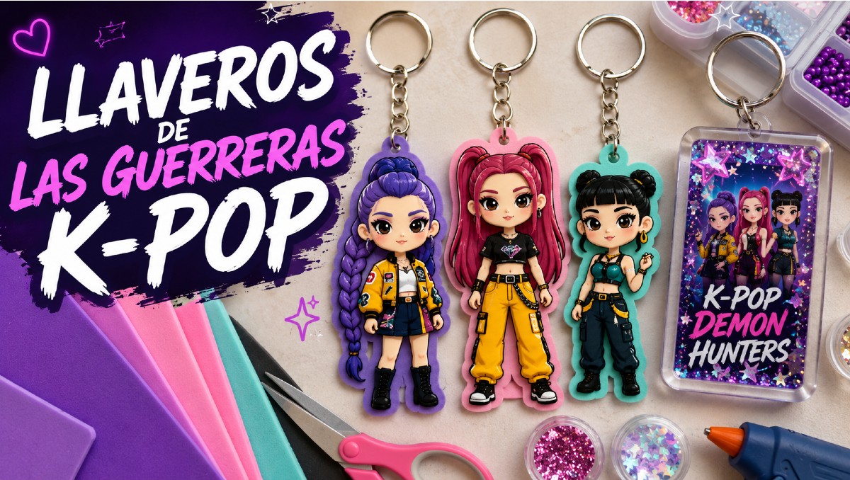 Cómo hacer llaveros de Las Guerreras K-Pop en foami o resina | IA DISCOVER
