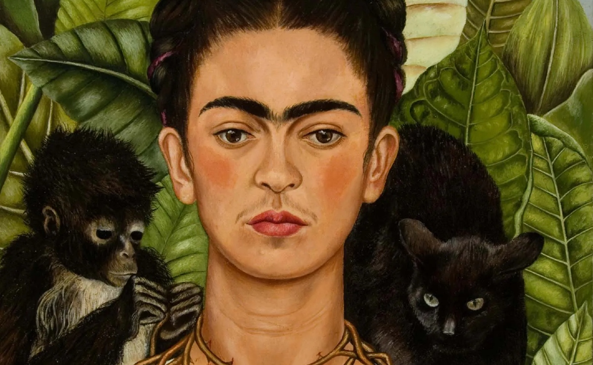 Frida Kahlo, ‘Autorretrato con collar de espinas y colibrí’ (detalle). (Nickolas Muray Collection of Mexican Art)