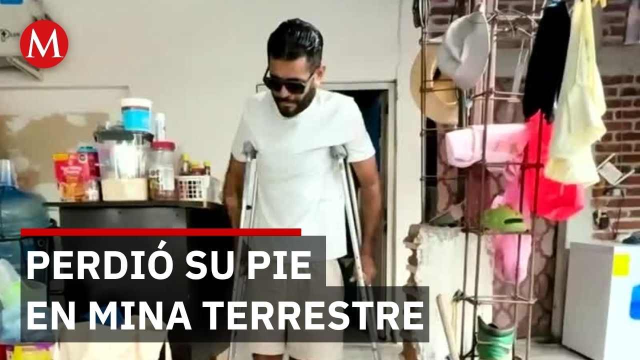 Leonel perdió su pie al pisar una mina en brecha de Tierra Caliente, Michoacán