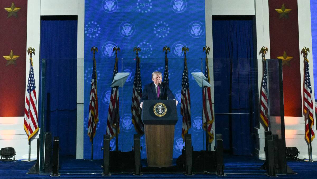 El presidente de Estados Unidos, Donald Trump, pronuncia un discurso durante los actos del Día de la Independencia. | Foto: AFP