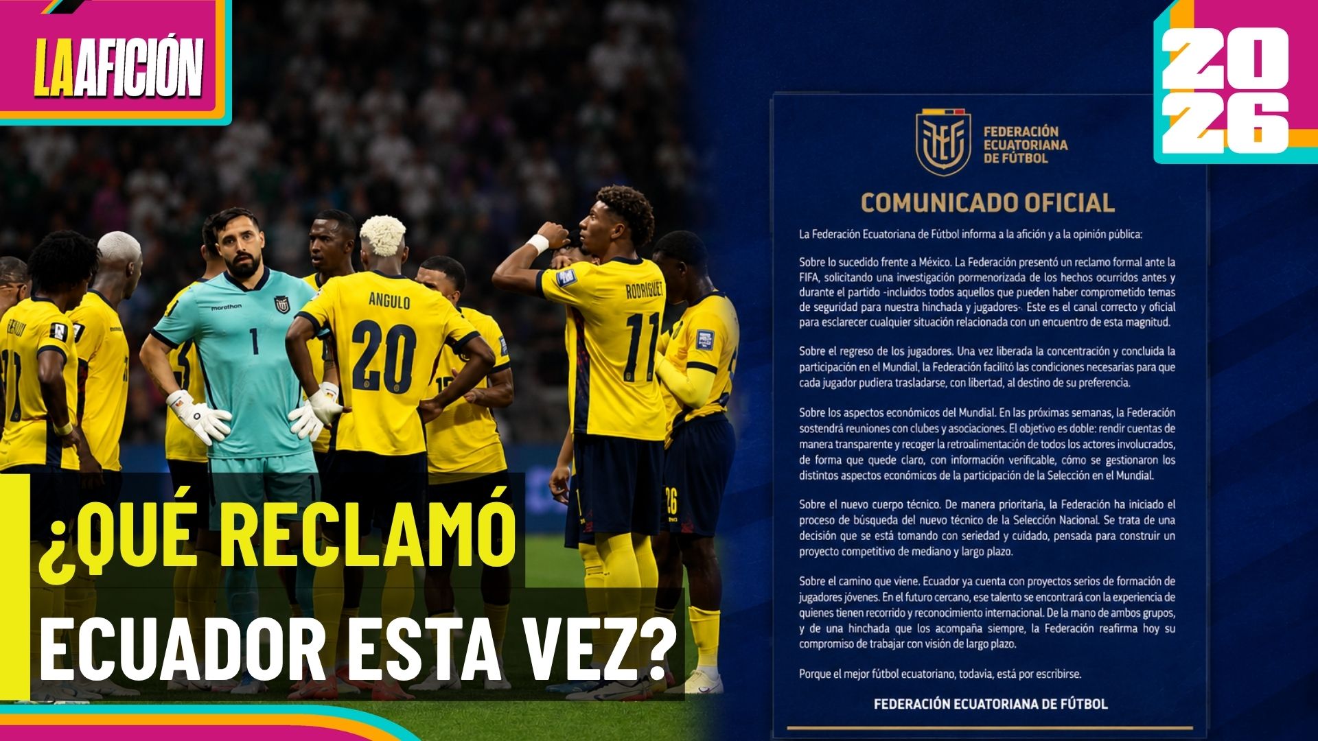 ¿Qué reclama Ecuador? La FEF acude a la FIFA tras caer ante México