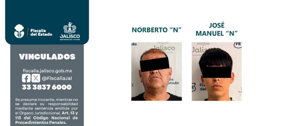 Detenidos por robo a joyería de Guadalajara. (Cortesía Fiscalía de Jalisco)