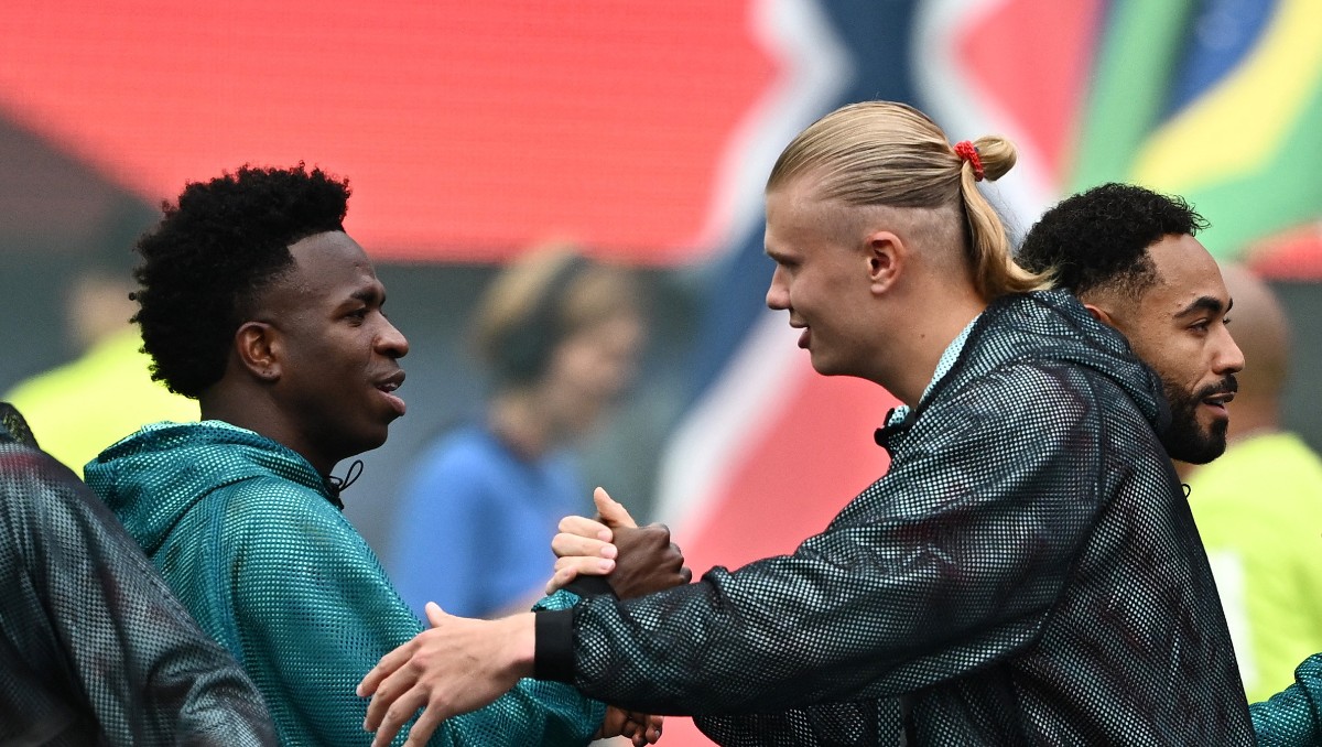 La emotiva despedida de Vinicius y Erling Haaland tras eliminación de Brasil (Reuters)