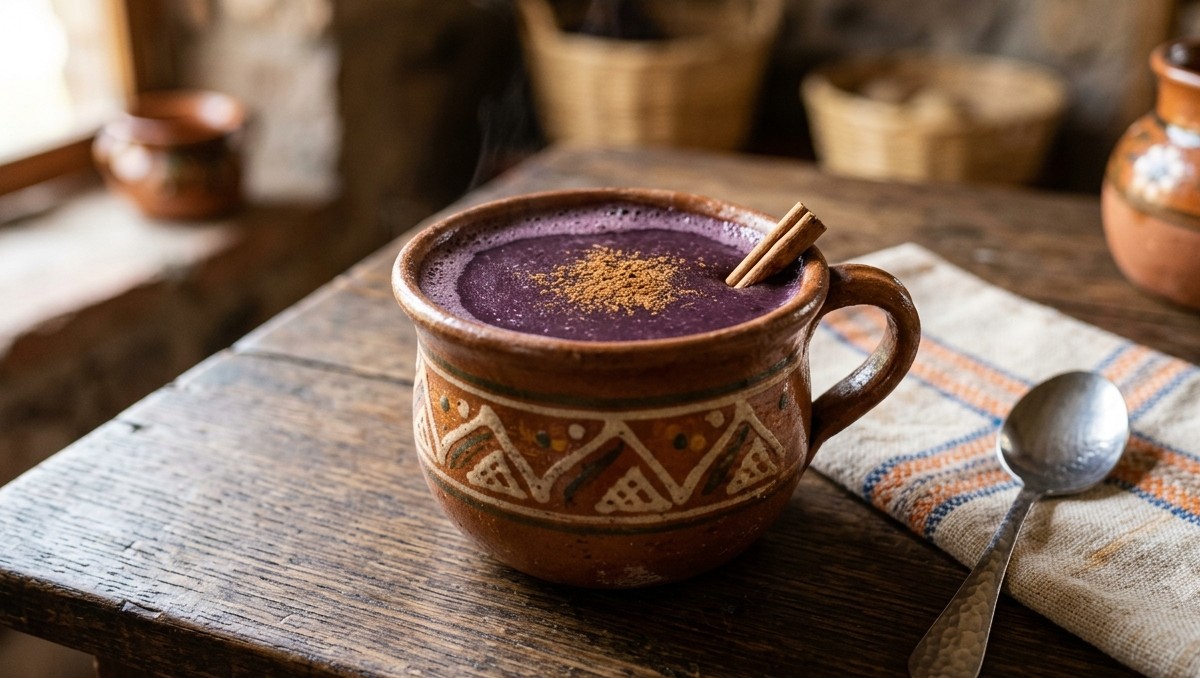 Imagen ilustrativa de atole morado (Gemini)