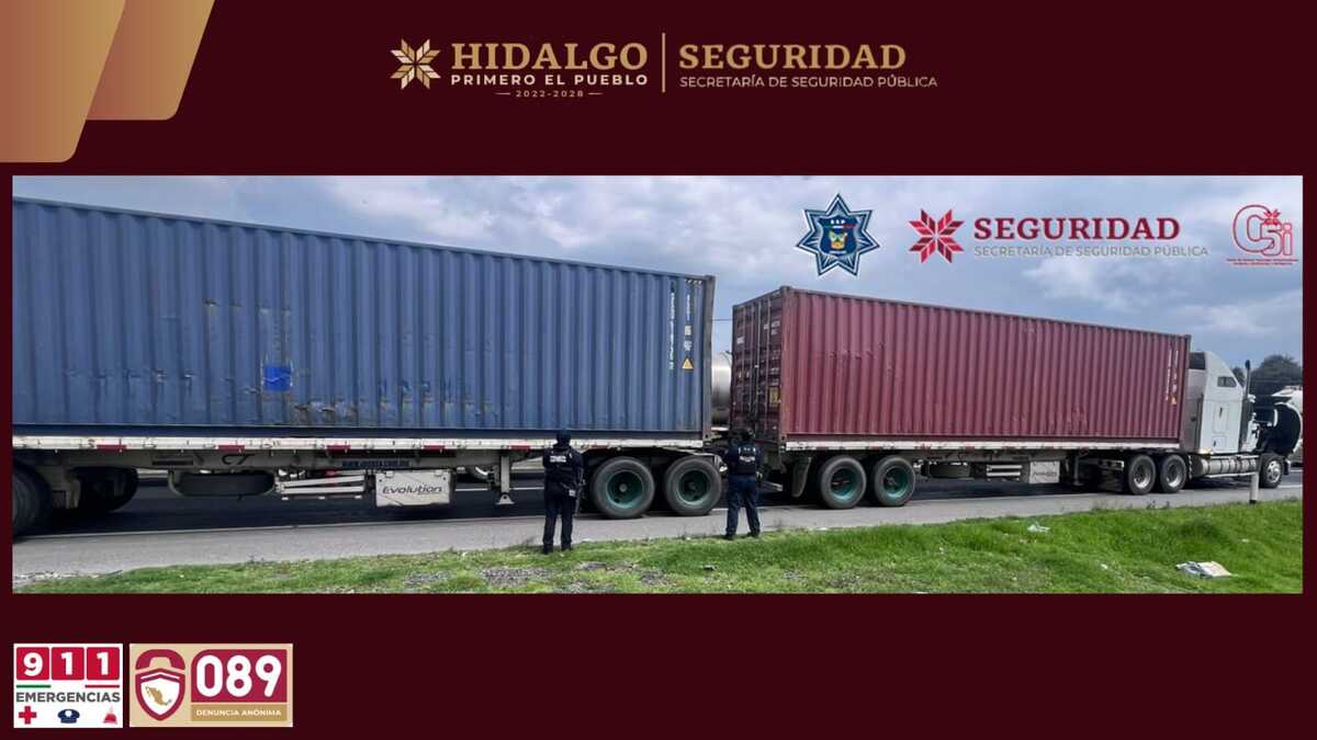 Recuperan cargamento de 64 toneladas de vino tras asalto a tractocamión en la México-Tuxpan. (Cortesía)