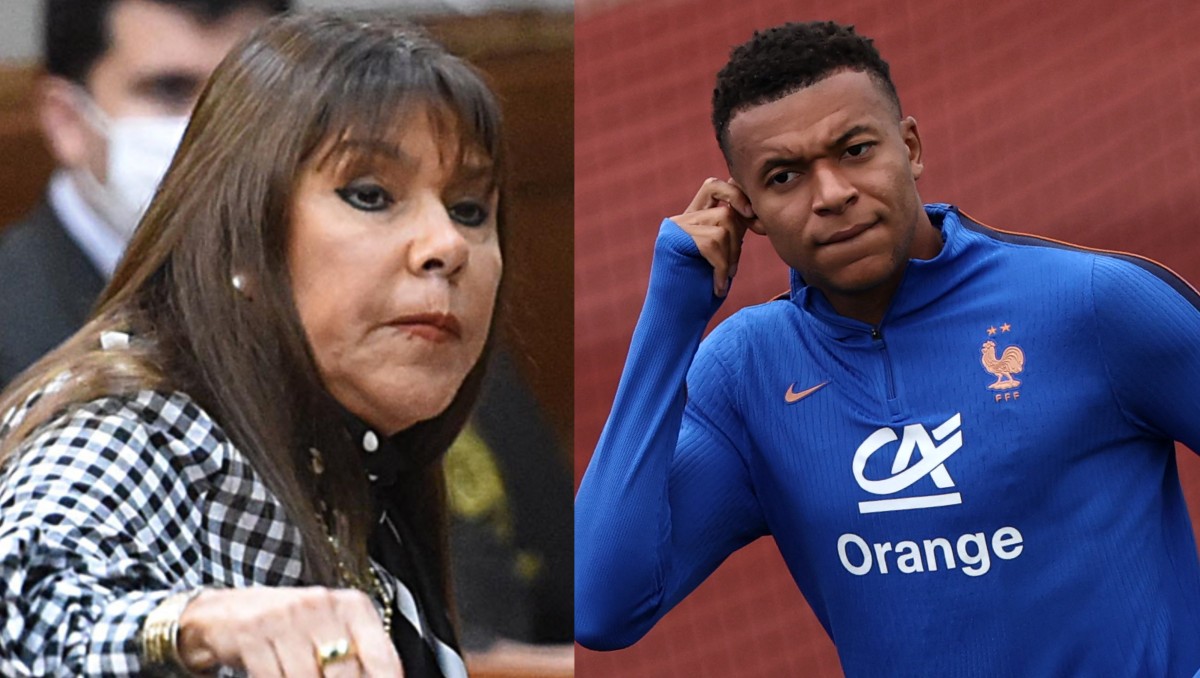 Celeste Amarilla, senadora de Paraguay y Kylian Mbappé, capitán de la selección de futbol francesa. | AFP