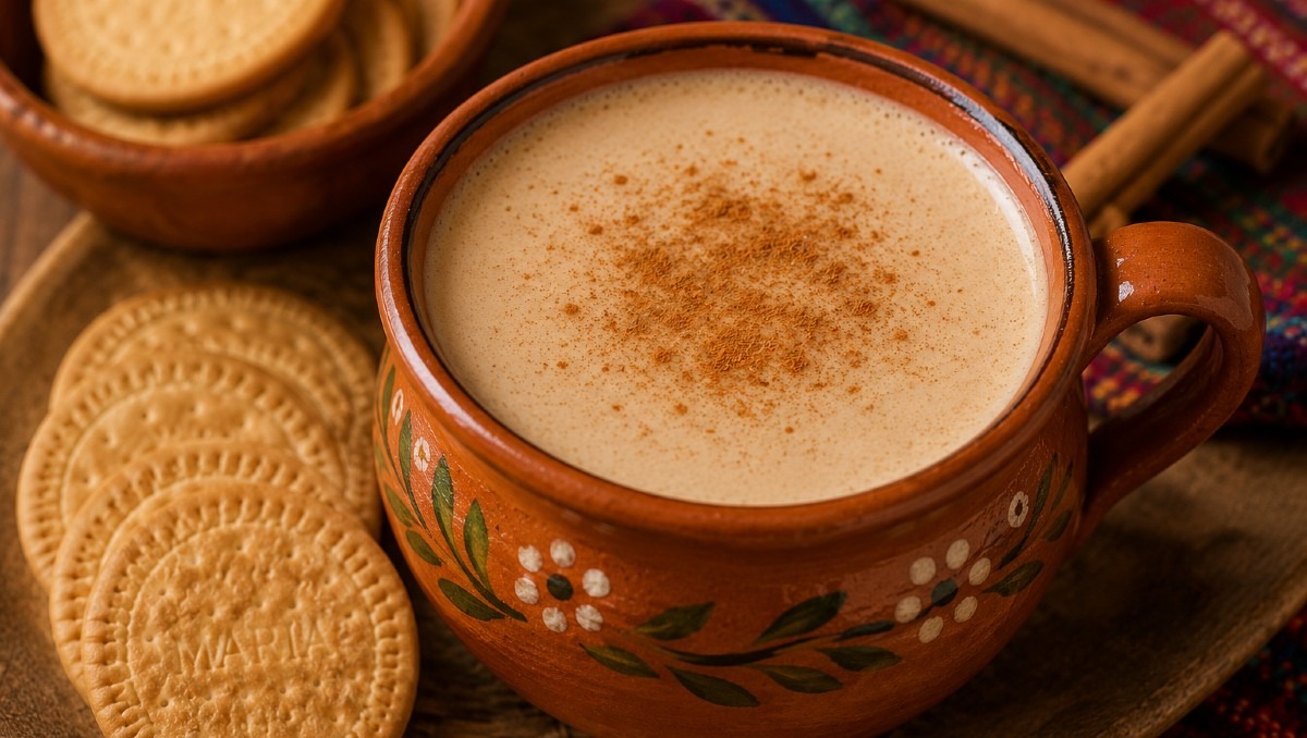 Imagen ilustrativa de atole de galletas María (IA)