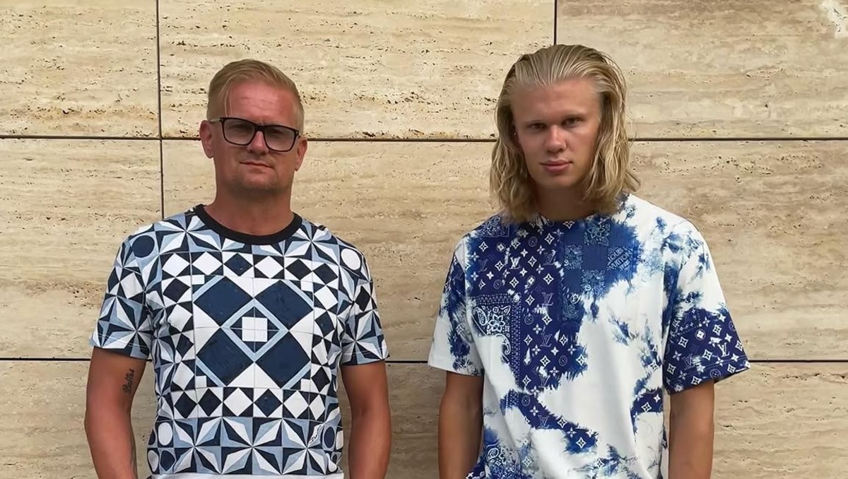 Alf-Inge Haaland junto a su hijo Erling, delantero de la Selección de Noruega (Instagram @alfiehaaland)