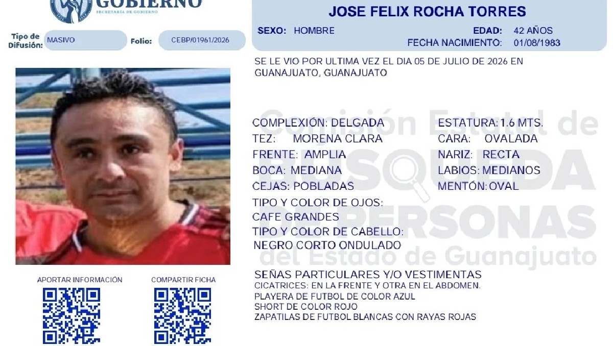 José Félix Rocha Torres: emiten ficha de búsqueda para localizarlo | Especial