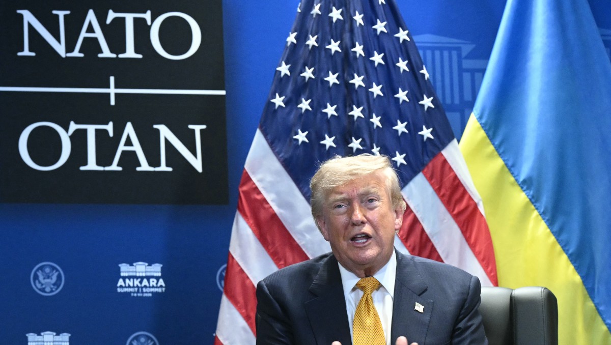 El presidente de los Estados Unidos, Donald Trump, al margen de la cumbre de la OTAN. | AFP