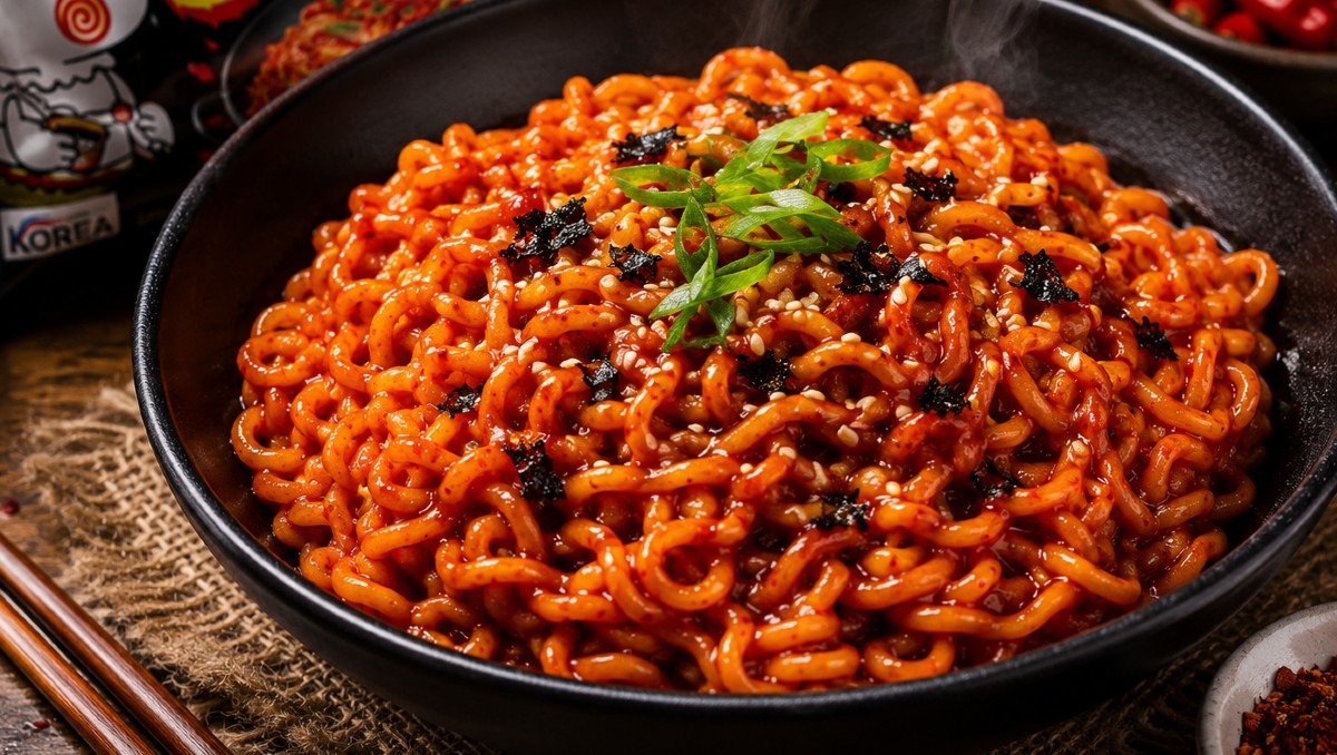 Receta de ramen Buldak saludable. | IA