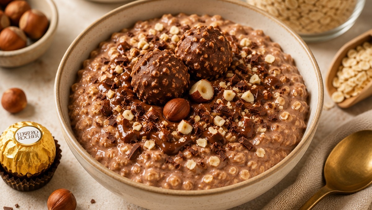 Receta para hacer avena sabor Ferrero. | IA