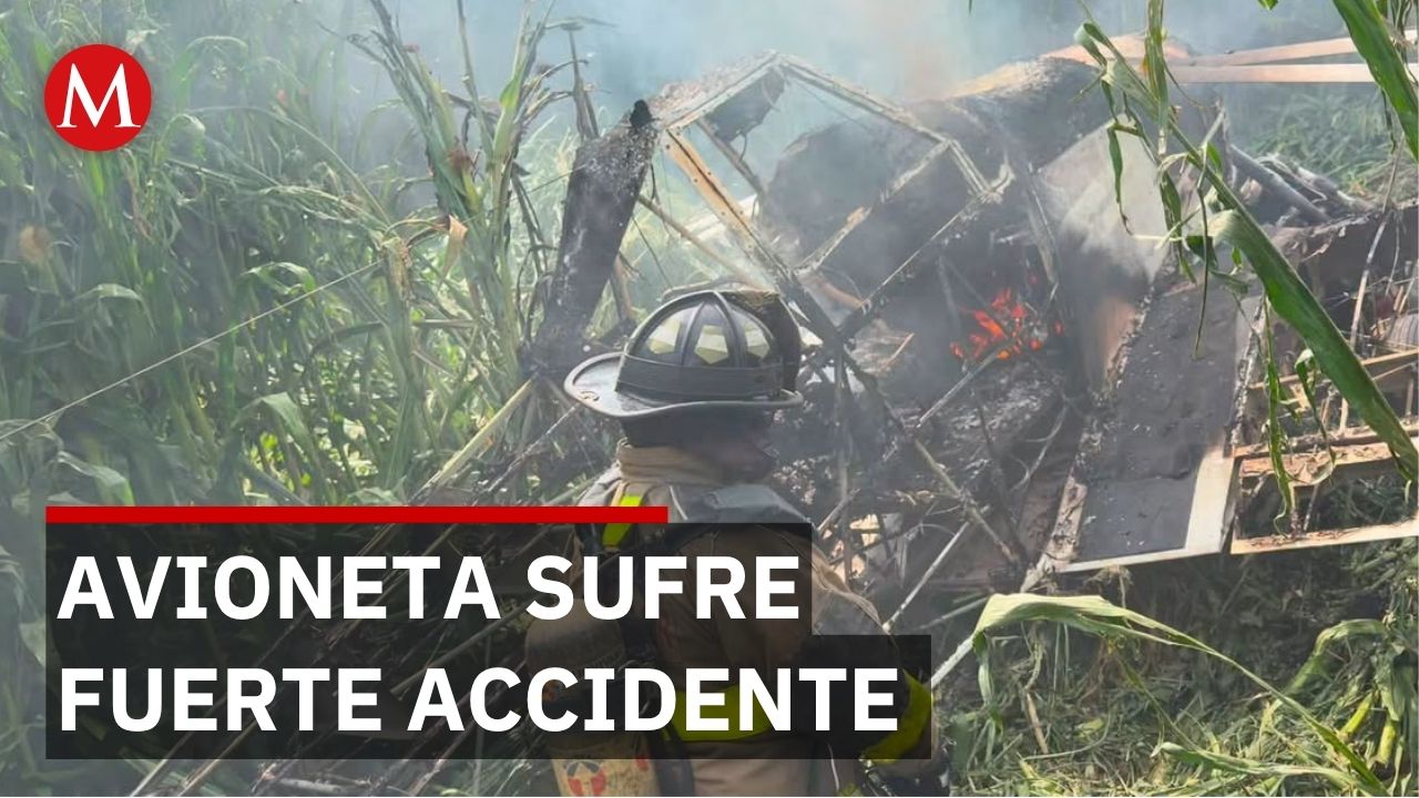 Avioneta de fumigación se desploma en Querétaro; piloto resulta ileso en accidente agrícola